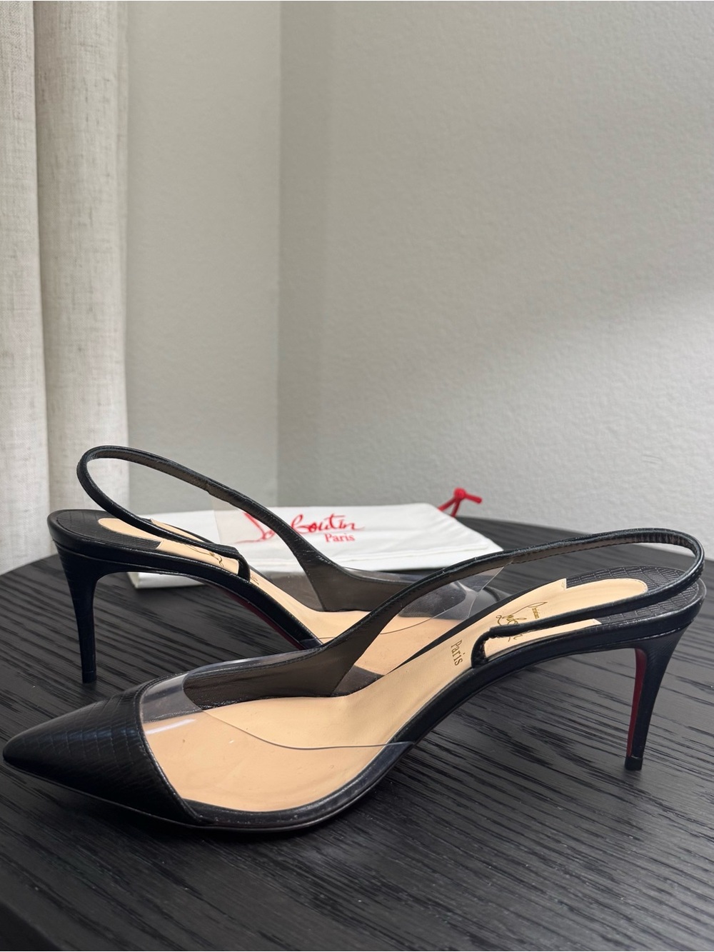 Christian Louboutin Optisexy 70 Slingback Pumps Black 37 - Picture 5 of 8